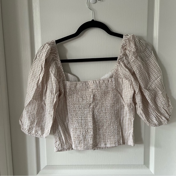 NWT Abercrombie Gingham Blouse M - Picture 2 of 2